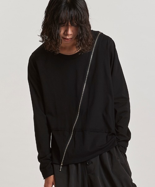 NO ID.(ノーアイディ)の「mlt5436- マルチシームZIP-PO カットソー(857006-331T)(Tシャツ/カットソー・メンズ・グレー/ブラック/ホワイト・1/2)」の21枚目の写真