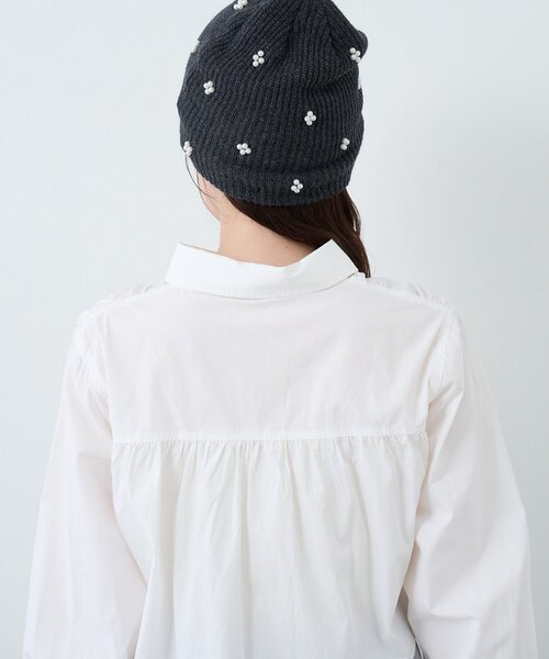 Kastane(カスタネ)の「フロントリボンシャツ(シャツ/ブラウス・レディース・グレー/アイボリー/サックスブルー・FREE)」の5枚目の写真