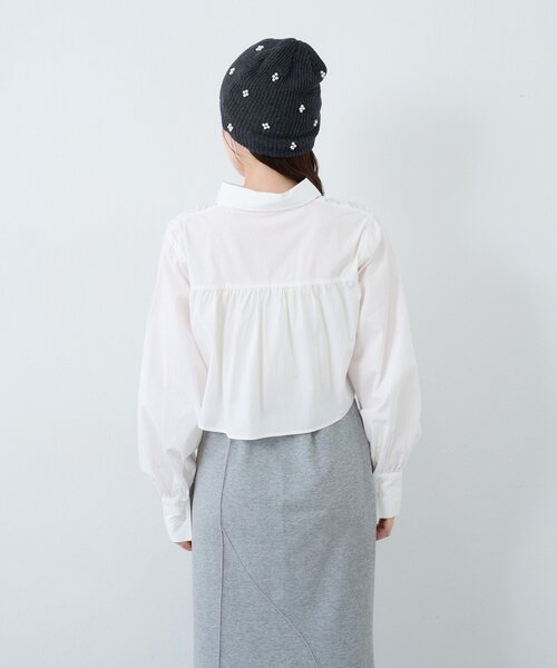 Kastane(カスタネ)の「フロントリボンシャツ(シャツ/ブラウス・レディース・グレー/アイボリー/サックスブルー・FREE)」の11枚目の写真