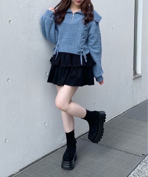 one way（ワンウェイ）の「モールレーシングニット（ニット/セーター・レディース・ブルー/ホワイト/ピンク/ネイビー/グレー/ライトピンク・FREE）」の13枚目の写真