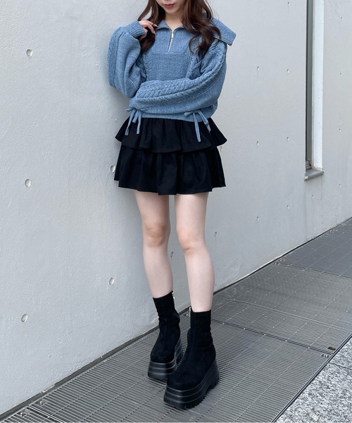 one way（ワンウェイ）の「モールレーシングニット（ニット/セーター・レディース・ブルー/ホワイト/ピンク/ネイビー/グレー/ライトピンク・FREE）」の12枚目の写真