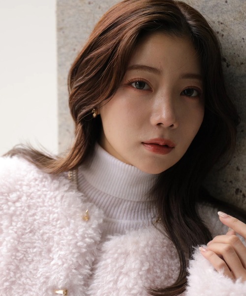 タグ付き未使用 アプワイザーリッシェ スキンケア加工リブタートルニット 白 スキンケア加工〉リブタートルニット | ニット | Apuweiser-riche