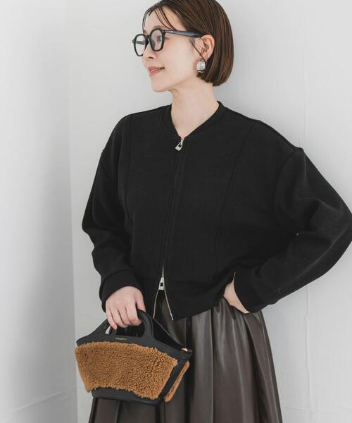 URBAN RESEARCH ROSSO WOMEN（アーバンリサーチ　ロッソ）の「F by ROSSO　ダブルフェイスカットブルゾン（ブルゾン・レディース・ブラック/ベージュ系その他・FREE）」の2枚目の写真