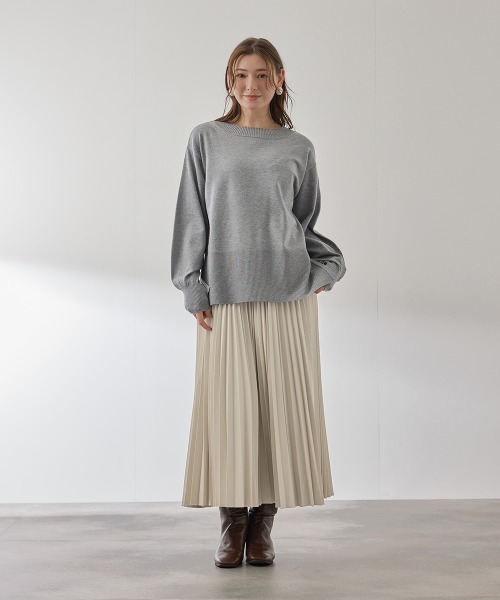 QUEENS COURT（クイーンズコート）の「シープナッパチョウプリーツスカート（スカート・レディース・ブラック/アイボリー・M）」の3枚目の写真