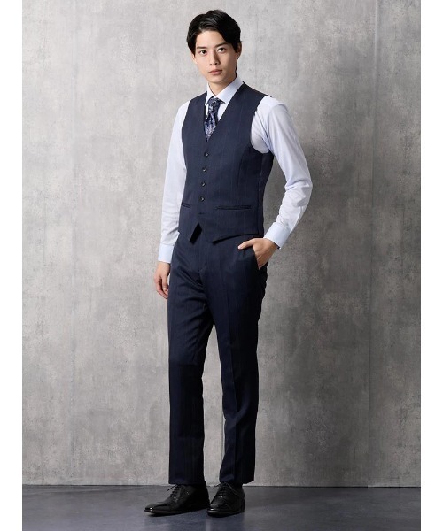 セール】【上下洗える】スリーピーススーツ ウインドペン【クラシコ