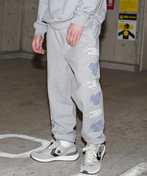 SAYHELLO(セイハロー)の「MANASTASH/マナスタッシュ/SAYHELLO SWEAT PANTS(スウェットパンツ・メンズ・ブラック/グレー・S/M/L/XL)」の2枚目の写真