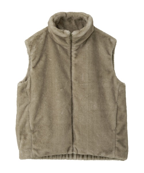 Green　Parks（グリーンパークス）の「スタンドカラーZIPファーベスト（ベスト・レディース・その他6/チャコールグレー・FREE）」の22枚目の写真