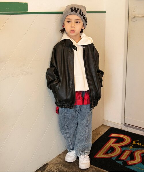 BREEZE（ブリーズ）の「【ジュニア対応】B NEW JACK エコレザーブルゾン（ブルゾン・キッズ・ブラック・100/120/140）」の4枚目の写真