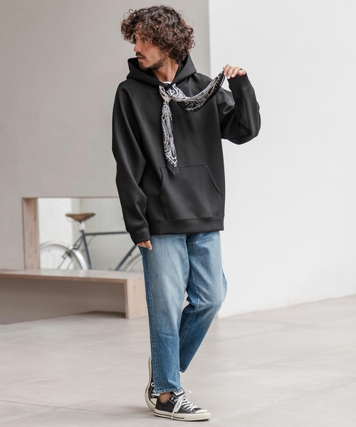 CAMBIO(カンビオ)の「mpa3982-スカーフアレンジプルパーカー(パーカー・メンズ・ブラック/グレー/チャコール・M/L/XL)」の10枚目の写真