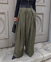ウエストレザーワイドパンツ