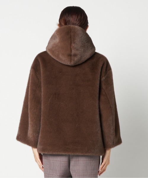 MINK ECO FUR HOODIE BLOUSON
