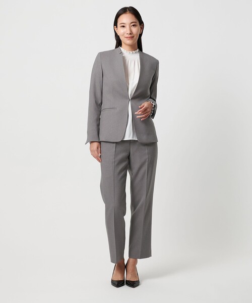 セール】メランジサージ デザインラペル ジャケット ‐ウォッシャブル