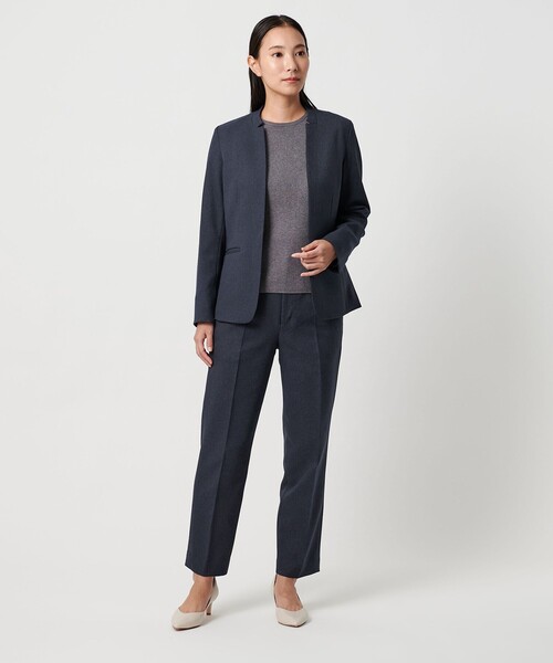 A DAY IN THE LIFE UNITED ARROWS(アデイインザライフユナイテッドアローズ)の「メランジサージ デザインラペル ジャケット ‐ウォッシャブル・セットアップ対応‐ <A DAY IN THE LIFE>(テーラードジャケット・レディース・ネイビー/ナチュラル/グレー系・36/40/38)」の9枚目の写真