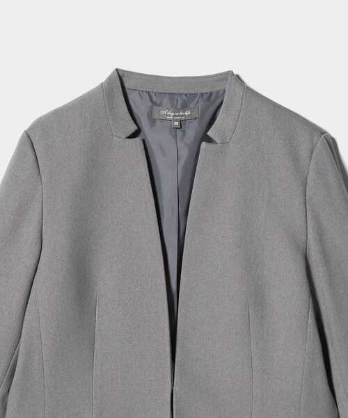 A DAY IN THE LIFE UNITED ARROWS(アデイインザライフユナイテッドアローズ)の「メランジサージ デザインラペル ジャケット ‐ウォッシャブル・セットアップ対応‐ <A DAY IN THE LIFE>(テーラードジャケット・レディース・ネイビー/ナチュラル/グレー系・36/40/38)」の15枚目の写真