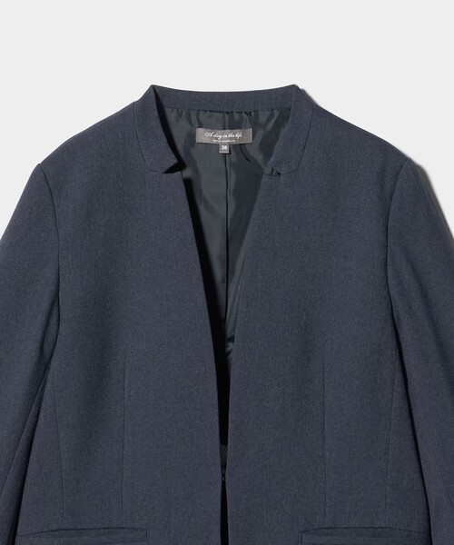 セール】メランジサージ デザインラペル ジャケット ‐ウォッシャブル