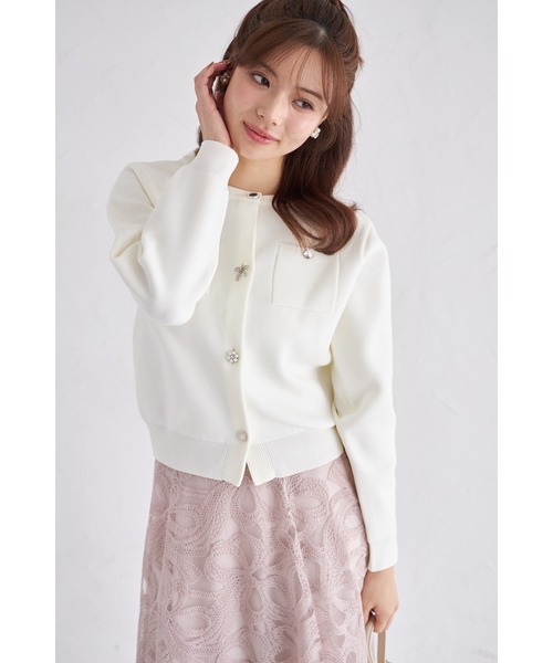 tocco closet(トッコ クローゼット)の「【ZOZO限定】ビジューアソートボタン長袖カーディガン(カーディガン/ボレロ・レディース・アイボリー/ピンクベージュ/チャコール/グレイッシュベージュ・M)」の12枚目の写真