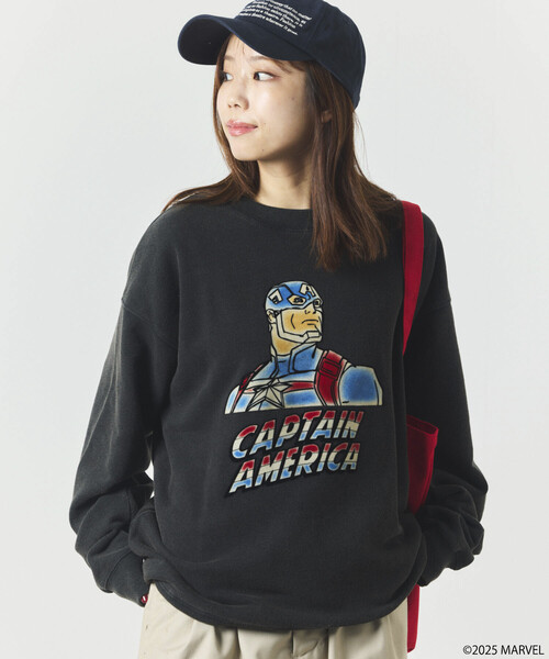 セール】MARVEL/マーベル/キャプテンアメリカ/クルーネックスウェット