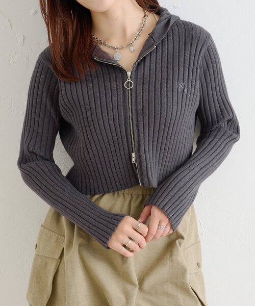 WZIPフーディーニット（カーディガン/ボレロ）｜w closet（ダブル