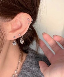 mul.（ムル）の「【446612】ラインストーンチャームピアス(RZ)（ピアス（両耳用））」