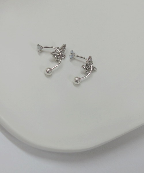 tunee(チュニー)の「【446612】ラインストーンチャームピアス(RZ)(ピアス(両耳用)・レディース・シルバー系3/シルバー系1/シルバー系2・FREE)」の7枚目の写真