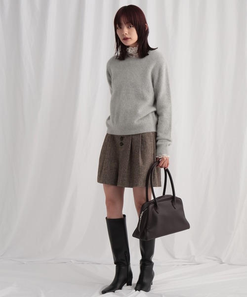 mysty woman（ミスティウーマン）の「フォックスウールMIXニット　622026（ニット/セーター・レディース・ホワイト系その他/グリーン/ブラック/グレー・FREE）」の6枚目の写真