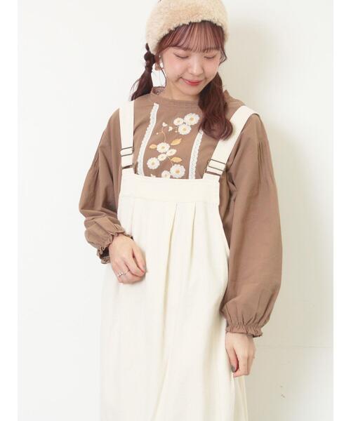 Samansa Mos2(サマンサ モスモス)の「【WEB限定】花柄刺繍ブラウス(シャツ/ブラウス・レディース・キナリ/モカ/ブラック・F)」の8枚目の写真