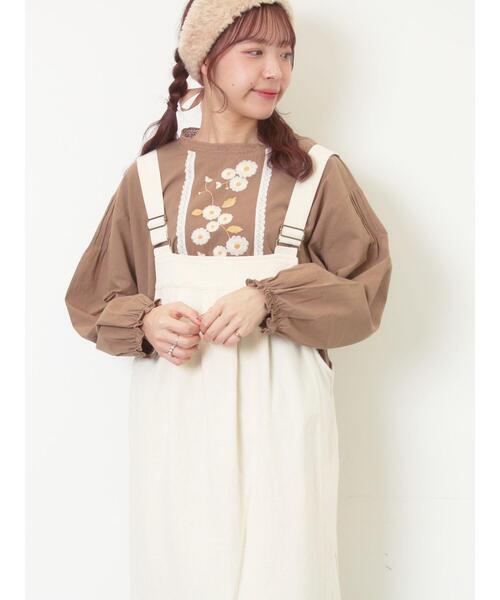 Samansa Mos2(サマンサ モスモス)の「【WEB限定】花柄刺繍ブラウス(シャツ/ブラウス・レディース・キナリ/モカ/ブラック・F)」の9枚目の写真