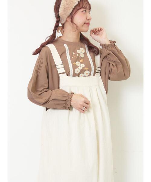 Samansa Mos2(サマンサ モスモス)の「【WEB限定】花柄刺繍ブラウス(シャツ/ブラウス・レディース・キナリ/モカ/ブラック・F)」の10枚目の写真