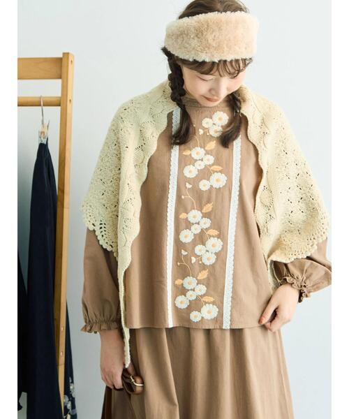 Samansa Mos2(サマンサ モスモス)の「【WEB限定】花柄刺繍ブラウス(シャツ/ブラウス・レディース・キナリ/モカ/ブラック・F)」の16枚目の写真