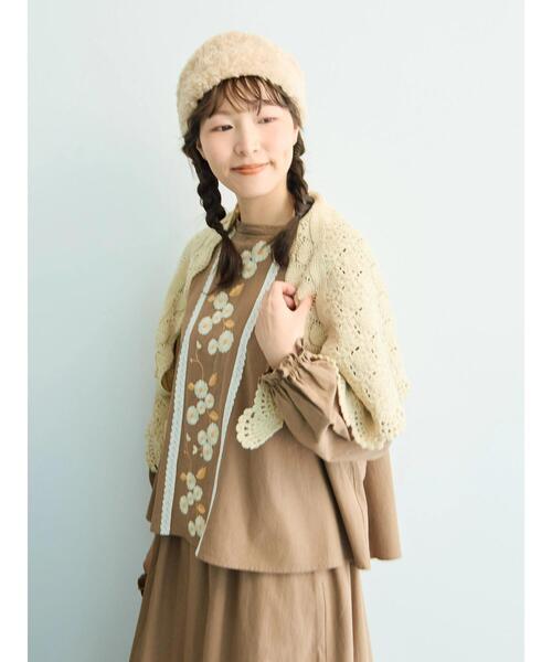 Samansa Mos2(サマンサ モスモス)の「【WEB限定】花柄刺繍ブラウス(シャツ/ブラウス・レディース・キナリ/モカ/ブラック・F)」の18枚目の写真