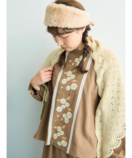 Samansa Mos2(サマンサ モスモス)の「【WEB限定】花柄刺繍ブラウス(シャツ/ブラウス・レディース・キナリ/モカ/ブラック・F)」の21枚目の写真