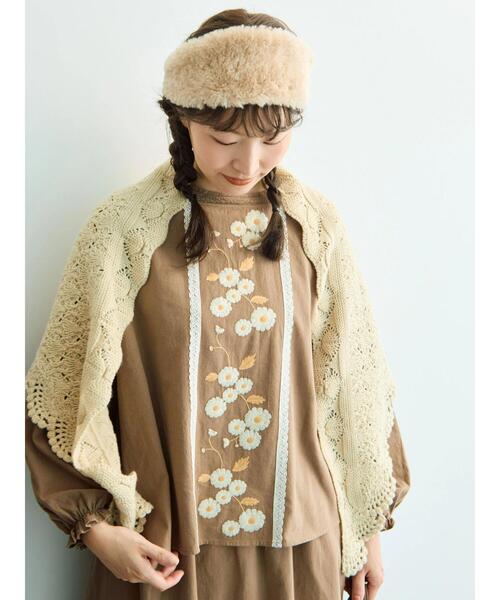 Samansa Mos2(サマンサ モスモス)の「【WEB限定】花柄刺繍ブラウス(シャツ/ブラウス・レディース・キナリ/モカ/ブラック・F)」の22枚目の写真