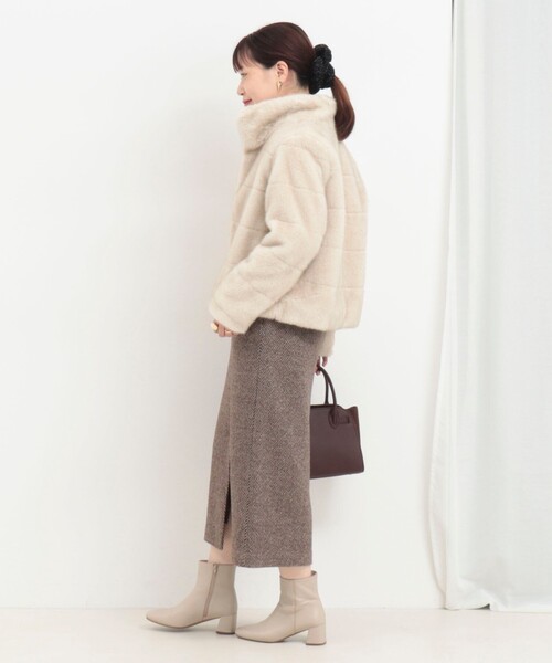 MICO COULIER（ミコクリエ）の「ボーダーキルトファーブルゾン（ブルゾン・レディース・キャメル/キナリ・38）」の11枚目の写真