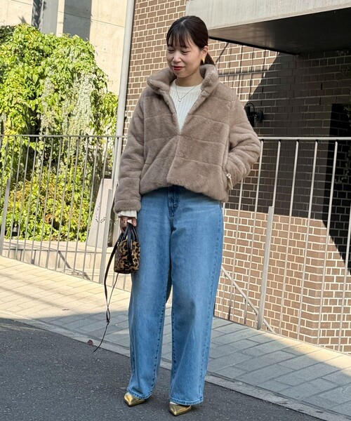 MICO COULIER（ミコクリエ）の「ボーダーキルトファーブルゾン（ブルゾン・レディース・キャメル/キナリ・38）」の20枚目の写真