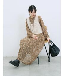 Samansa Mos2 blue | ◎花柄ワンピース(ワンピース)