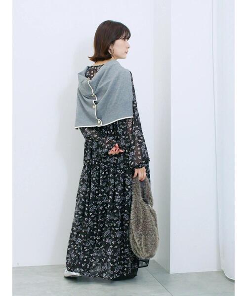 Samansa Mos2 blue（サマンサモスモスブルー）の「◎花柄ワンピース（ワンピース・レディース・ブラック/キナリ/ブラウン・F）」の6枚目の写真