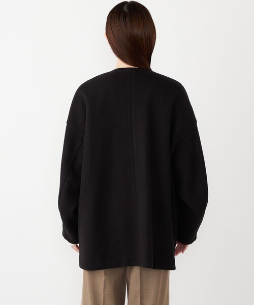 SHIPS Colors:〈手洗い可能〉ジャージーメルトン ノーカラー コート