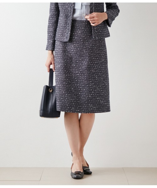 NEWYORKER（ニューヨーカー）の「ファンシーツィード Aラインスカート（スカート・レディース・アイボリー/ネイビー・11号/9号）」の2枚目の写真