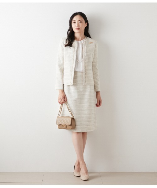 NEWYORKER（ニューヨーカー）の「ファンシーツィード Aラインスカート（スカート・レディース・アイボリー/ネイビー・11号/9号）」の12枚目の写真