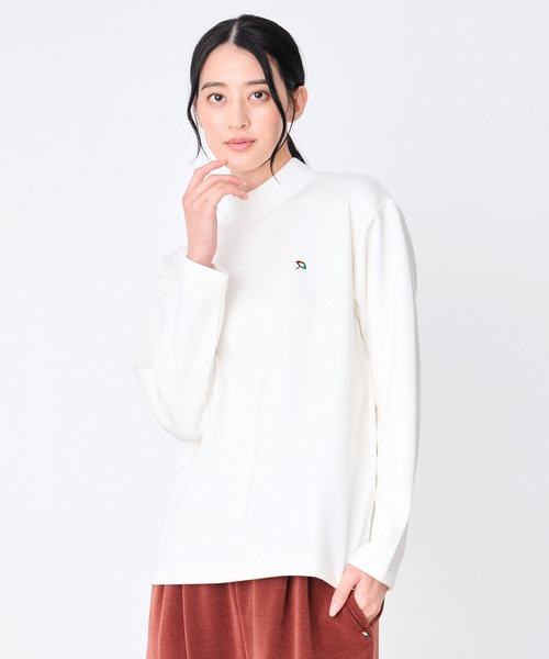 Arnold Palmer(アーノルドパーマー)の「シルキーダンボールニット シェア ロゴプルオーバー(Tシャツ/カットソー・レディース・ホワイト/モスグリーン/レンガ/ブラック・L/M/S/LL/XS)」の1枚目の写真