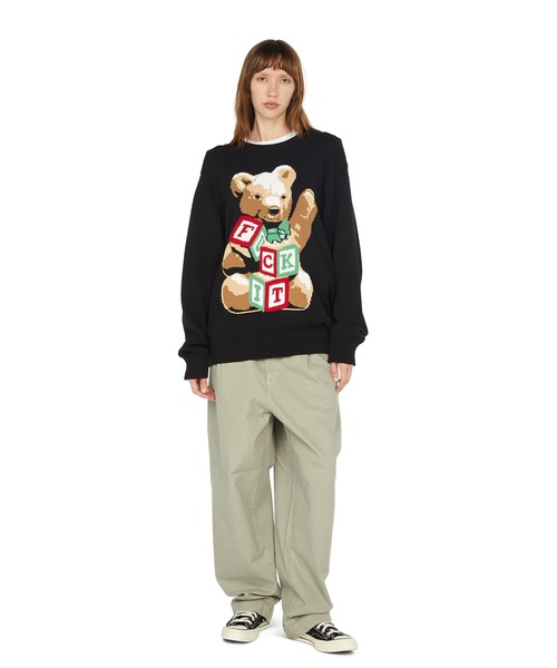 HUF(ハフ)の「GIFT BEAR INTARSIA SWEATER(ニット/セーター・メンズ・ブラック/オフホワイト・S/M/L/XL)」の11枚目の写真