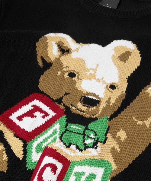 HUF(ハフ)の「GIFT BEAR INTARSIA SWEATER(ニット/セーター・メンズ・ブラック/オフホワイト・S/M/L/XL)」の12枚目の写真
