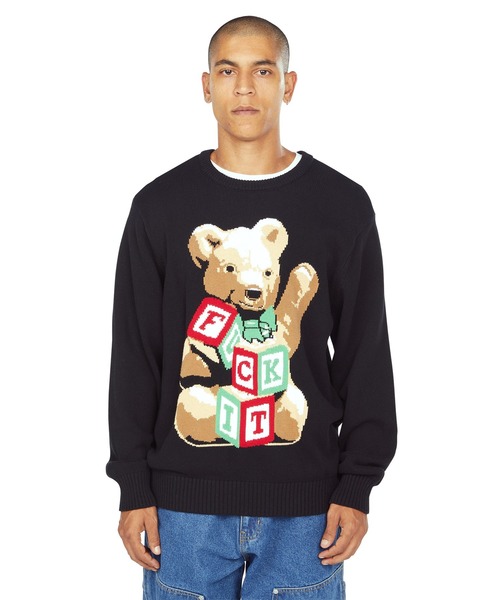 HUF(ハフ)の「GIFT BEAR INTARSIA SWEATER(ニット/セーター・メンズ・ブラック/オフホワイト・S/M/L/XL)」の7枚目の写真