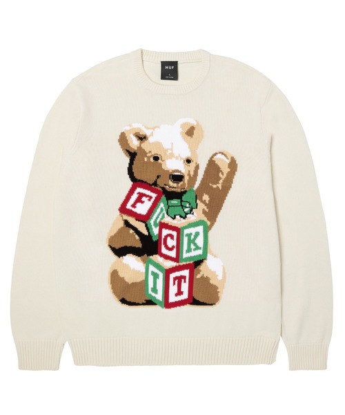 HUF(ハフ)の「GIFT BEAR INTARSIA SWEATER(ニット/セーター・メンズ・ブラック/オフホワイト・S/M/L/XL)」の3枚目の写真