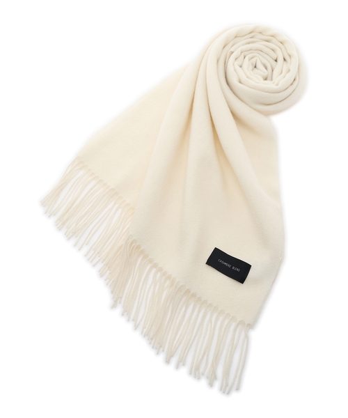 A/C DESIGN BY ALPHA CUBIC（エーシーデザインバイアルファキュービック）の「カシミヤミックスマフラー【ウール65％・カシミヤ35％】（ストール/ショール・レディース・ライトグレー/オフホワイト/ブルー・フリー）」の12枚目の写真