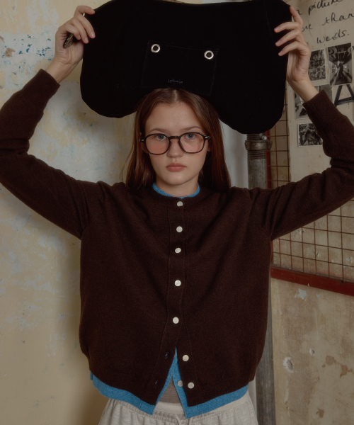 LR BASIC LAYERED CARDIGAN_BROWN
