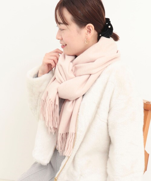 MICO COULIER(ミコクリエ)の「【ATELIER BRUGGE/アトリエブルージュ】カシミヤタッチストール(ストール/ショール・レディース・ベビーピンク/オフホワイト/ダークブラウン/グレイッシュベージュ・FREE)」の5枚目の写真