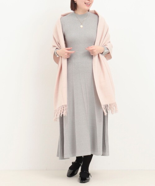 MICO COULIER(ミコクリエ)の「【ATELIER BRUGGE/アトリエブルージュ】カシミヤタッチストール(ストール/ショール・レディース・ベビーピンク/オフホワイト/ダークブラウン/グレイッシュベージュ・FREE)」の8枚目の写真