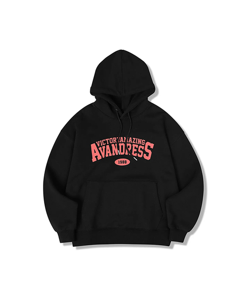 AVANDRESS(アバンドレス )の「Hero Overfit Hoody BLACK x PEACH(パーカー・レディース・ブラック・MEDIUM/LARGE)」の1枚目の写真