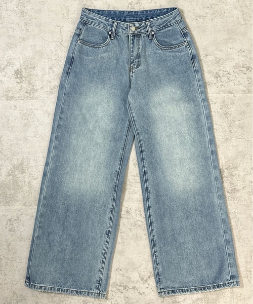 FOLLOWIN（フォロウィン）の「2WAYウエストデザインワイドデニムパンツ【ベルト取り外し可】（デニムパンツ・レディース・ブラック/ブルー/ライトブルー・LARGE/MEDIUM/SMALL）」の11枚目の写真